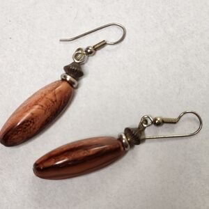 Vintage 1975 Rosewood Dangle Earrings